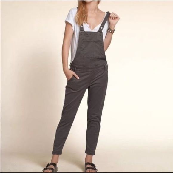 Hollister Pants - Hollister Grey Rolled Cuff Overalls